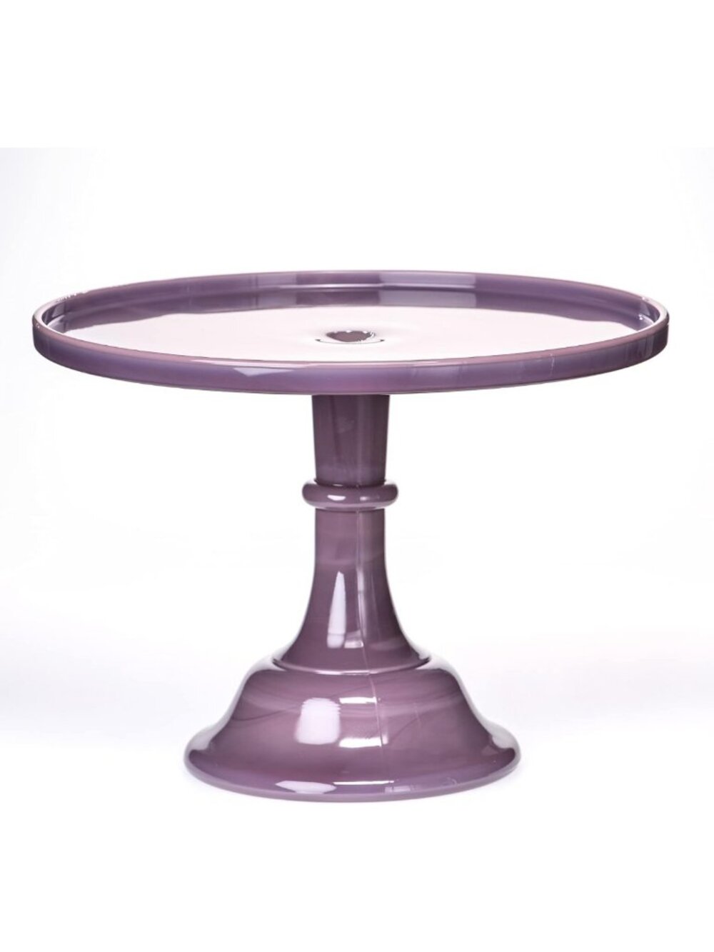 Elegant 12-Inch Eggplant Cake Plate | Vintage Glass Serveware for Desserts